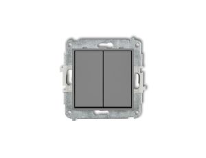 MINI Mechanizm łącznika żaluzjowego z podtrzymaniem (dwa klawisze bez piktogramów) szary mat 27MWP-88.1