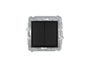 MINI Mechanizm łącznika żaluzjowego z podtrzymaniem (dwa klawisze bez piktogramów) czarny mat 12MWP-88.1