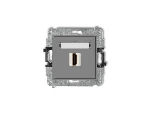 MINI Mechanizm gniazda pojedynczego HDMI 2.0 szary mat 27MHDMI-3