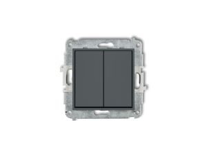 MINI Mechanizm łącznika żaluzjowego z podtrzymaniem (dwa klawisze bez piktogramów) grafitowy mat 28MWP-88.1