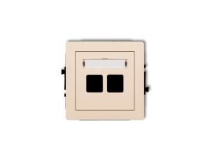DECO Mechanizm gniazda komputerowego podwójnego bez modułu beżowy 1DGK-2p PT-GN-DE-80-01-ND-00
