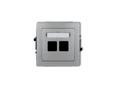 DECO Mechanizm gniazda komputerowego podwójnego bez modułu srebrny metalik 7DGM-2p PT-GN-DE-80-07-ND-00