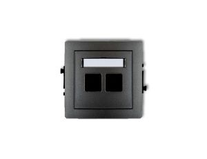 DECO Mechanizm gniazda komputerowego podwójnego bez modułu grafitowy 11DGM2p PT-GN-DE-80-30-ND-00