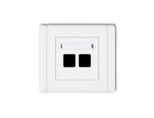 FLEXI Mechanizm gniazda komputerowego podwójnego bez modułu biały FGM-2p PT-GN-FL-80-00-00-00