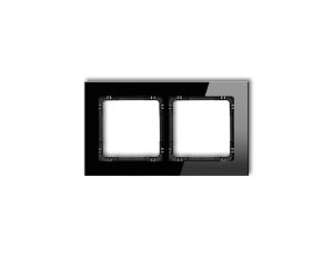 Ramka uniwersalna podwójna - szkło (ramka: czarna spód: czarny) 12-12-DRG-2