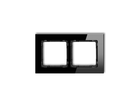 Ramka uniwersalna podwójna - szkło (ramka: czarna spód: czarny) 12-12-DRG-2