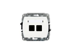 TREND Mechanizm gniazda komputerowego podwójnego bez modułu biały GM-2p PT-GN-TR-80-00-ND-00
