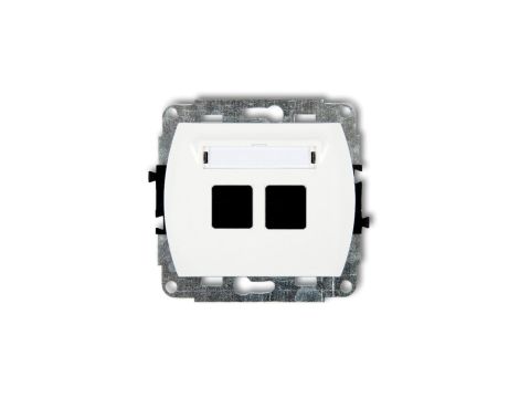 TREND Mechanizm gniazda komputerowego podwójnego bez modułu biały GM-2p PT-GN-TR-80-00-ND-00