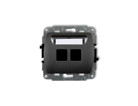 TREND Mechanizm gniazda komputerowego podwójnego bez modułu grafitowy 11GM-2p PT-GN-TR-80-30-ND-00