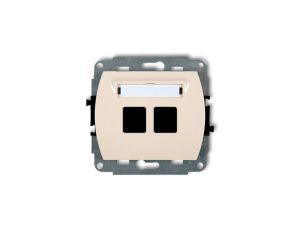 TREND Mechanizm gniazda komputerowego podwójnego bez modułu beżowy 1GM-2p PT-GN-TR-80-01-ND-00