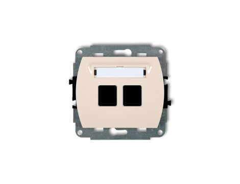 TREND Mechanizm gniazda komputerowego podwójnego bez modułu beżowy 1GM-2p PT-GN-TR-80-01-ND-00
