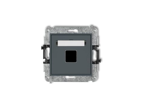 MINI Mechanizm gniazda multimedialnego pojedynczego bez modułu (standard Keystone) grafitowy mat 28MGM-1P