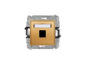 MINI Mechanizm gniazda multimedialnego pojedynczego bez modułu (standard Keystone) złoty 29MGM-1P