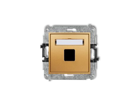 MINI Mechanizm gniazda multimedialnego pojedynczego bez modułu (standard Keystone) złoty 29MGM-1P