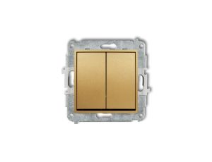 MINI Mechanizm łącznika podwójnego schodowego (dwa klawisze bez piktogramów) złoty 29MWP-33.1