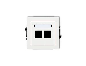 DECO Mechanizm gniazda komputerowego podwójnego bez modułu biały DGK-2p PT-GN-DE-80-00-ND-00