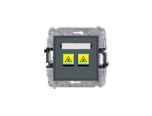 MINI Mechanizm gniazda multimedialnego podwójnego bez modułu (standard Keystone) grafitowy mat 28MGM-2P