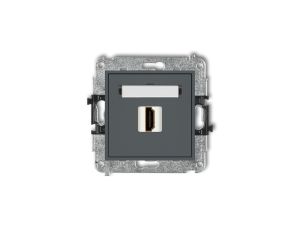MINI Mechanizm gniazda pojedynczego HDMI 2.0 grafitowy mat 28MHDMI-3