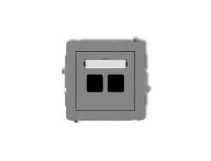 DECO Mechanizm gniazda komputerowego podwójnego bez modułu szary mat 27DGK-2p PT-GN-DE-80-27-ND-00