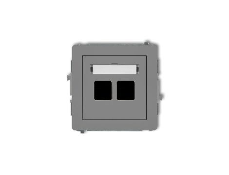 DECO Mechanizm gniazda komputerowego podwójnego bez modułu szary mat 27DGK-2p PT-GN-DE-80-27-ND-00