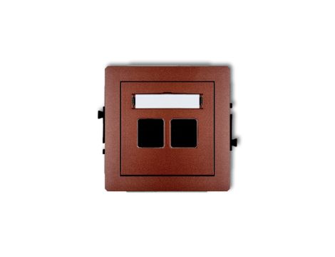 Mechanizm gniazda multimedialnego podwójnego bez modułu (standard Keystone) 9DGM-2P