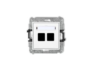 Mechanizm gniazda multimedialnego podwójnego bez modułu (standard Keystone) MGM-2P