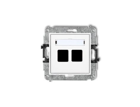Mechanizm gniazda multimedialnego podwójnego bez modułu (standard Keystone) MGM-2P