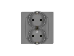 Gniazdo podwójne z uziemieniem SCHUKO 2x(2P+Z) (przesłony torów prądowych) 27MGP-2sp
