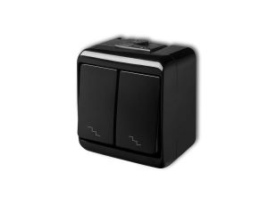 JUNIOR Łącznik podwójny schodowy czarny 12WHE-7