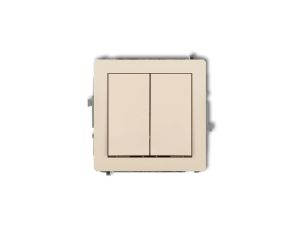 Mechanizm łącznika podwójnego krzyżowego (dwa klawisze bez piktogramu) beżowy 1DWP-66.1