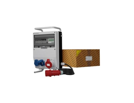 Rozdzielnica budowlana na stojaku z kablem i licznikiem 3F TD-S/FI SKHU 32A 2x230V Doktorvolt 0502