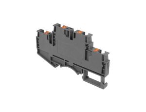 Złączka szynowa zaciskowa szara 4mm2 2-piętrowa 4-przewodowa 5798