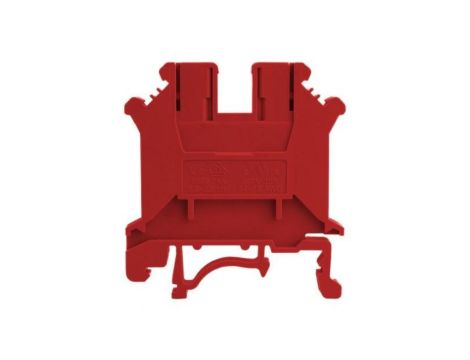 Złączka szynowa przelotowa czerwona śrubowa 4mm2 1P VDE UL 7334