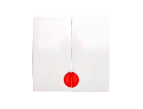 B.Kwadrat Klawisz podwójny z czerwoną soczewką białe 5316278999