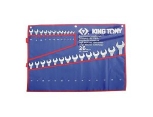 KING TONY ZESTAW KLUCZY PŁASKO-OCZKOWYCH 6-32mm 26szt. ETUI