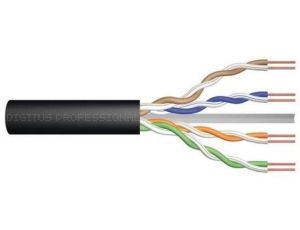Kabel teleinformatyczny U/UTP kat.6 PE zewnętrzny suchy czarny Fca DK-1611-V-1-OD /100m/