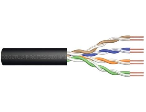 Kabel teleinformatyczny U/UTP kat.5e PE zewnętrzny suchy czarny Fca DK-1511-V-05-OD /50m/