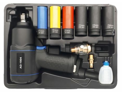 ADLER KLUCZ UDAROWY PNEUMATYCZNY 1/2" 1490Nm + NASADKI