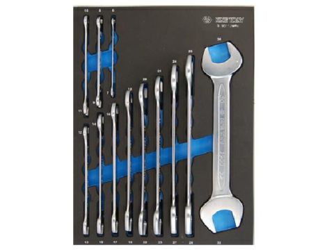 KING TONY WKŁAD DO WÓZKA KLUCZE PŁASKIE 12cz. 6-32mm