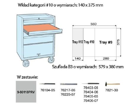 KING TONY WKŁAD DO WÓZKA PRZECINAKI I PUNKTAKI 8cz - 2