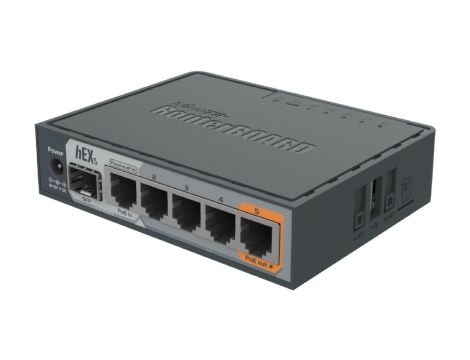 Router RB760IGS, 5x RJ45 1000Mb/s, 1x SFP, 1x USB MikroTik hEX S