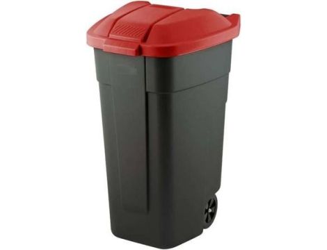 CURVER KOSZ NA ODPADY CZARNY 110L /POKRYWA CZERWONA