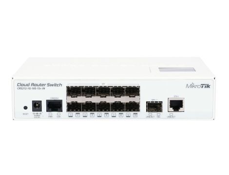 Switch 1x RJ45 1000Mb/s, 1x SFP+, 10x SFP MikroTik CRS212-1G-10S-1S+IN