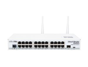 Switch 24x RJ45 1000Mb/s, 1x SFP, 1x USB, 2,4GHz WiFi MikroTik CRS125-24G-1S-2HnD-IN