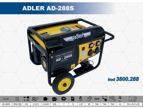 ADLER GENERATOR PRĄDOTWÓRCZY 2,8KW / AD-288S