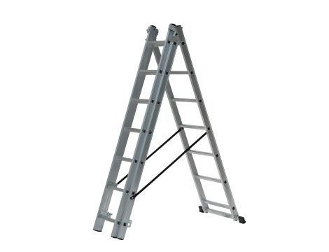AWTOOLS DRABINA ALUMINIOWA   3x7 STOPNI 150KG ADAPATACJA NA SCHODY