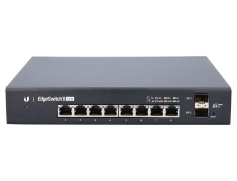 Switch EdgeMAX EdgeSwitch, 8x RJ45 1000Mb/s PoE+, 2x SFP, 150W Ubiquiti ES-8-150W