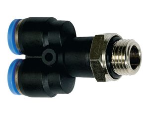 Trójnik pneumatyczny wtykowy typu Y, G 1/8 GZ do węża fi 10 mm, tworzywo sztuczne