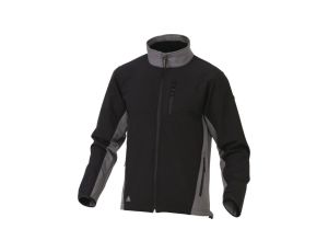 Bluza wodoszczelna z tkaniny Softshell z poliestru (96) elastanu (4) kolor czarno-ciemnoszary rozmiar 3XL CORP LULEANO3X