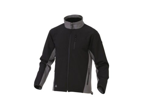 Bluza wodoszczelna z tkaniny Softshell z poliestru (96) elastanu (4) kolor czarno-ciemnoszary rozmiar 3XL CORP LULEANO3X